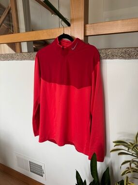Nike Red Two-Tone Half-Zip Athletic Pullover